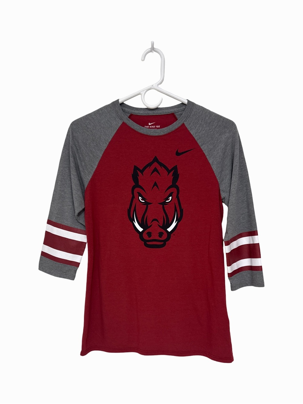 Nike University of Arkansas Raglan Razorback Graphic Tee Women’s Small
